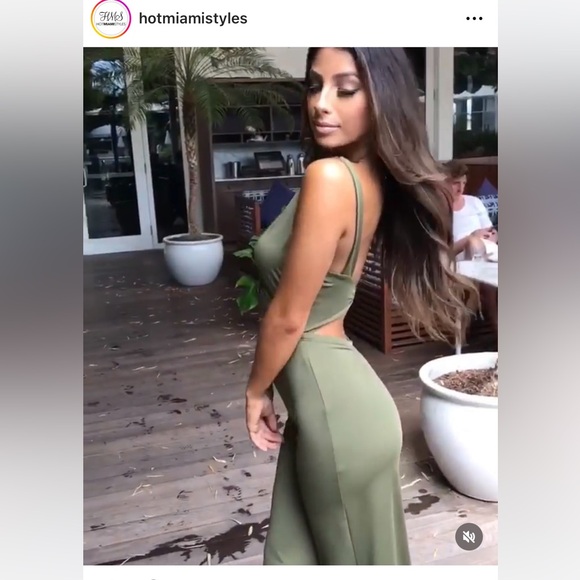 HOT MIAMI STYLES GREEN JUMPSUIT, S - Picture 6 of 11